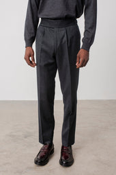 Pants En Laine Charles Double Boucle Anthracite