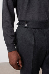 Pants En Laine Charles Double Boucle Anthracite