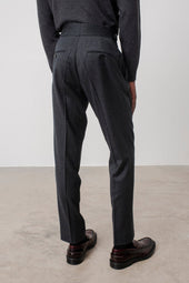 Pants En Laine Charles Double Boucle Anthracite