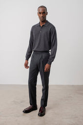 Pants En Laine Charles Double Boucle Anthracite