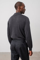 Polo Manches Longues Jacob En Laine M Rinos Gris