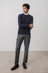 Sweater Col Rond Scott En Laine M Rinos Marine