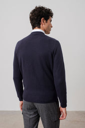 Sweater Col Rond Scott En Laine M Rinos Marine