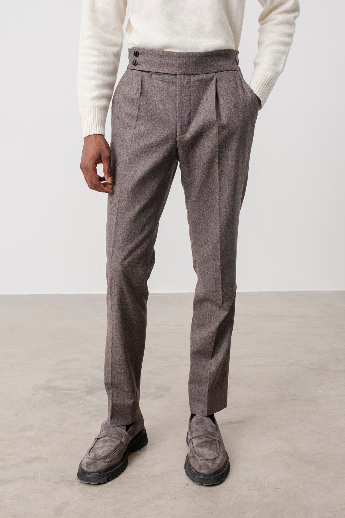 Pants Georges Double Boucle Noisette