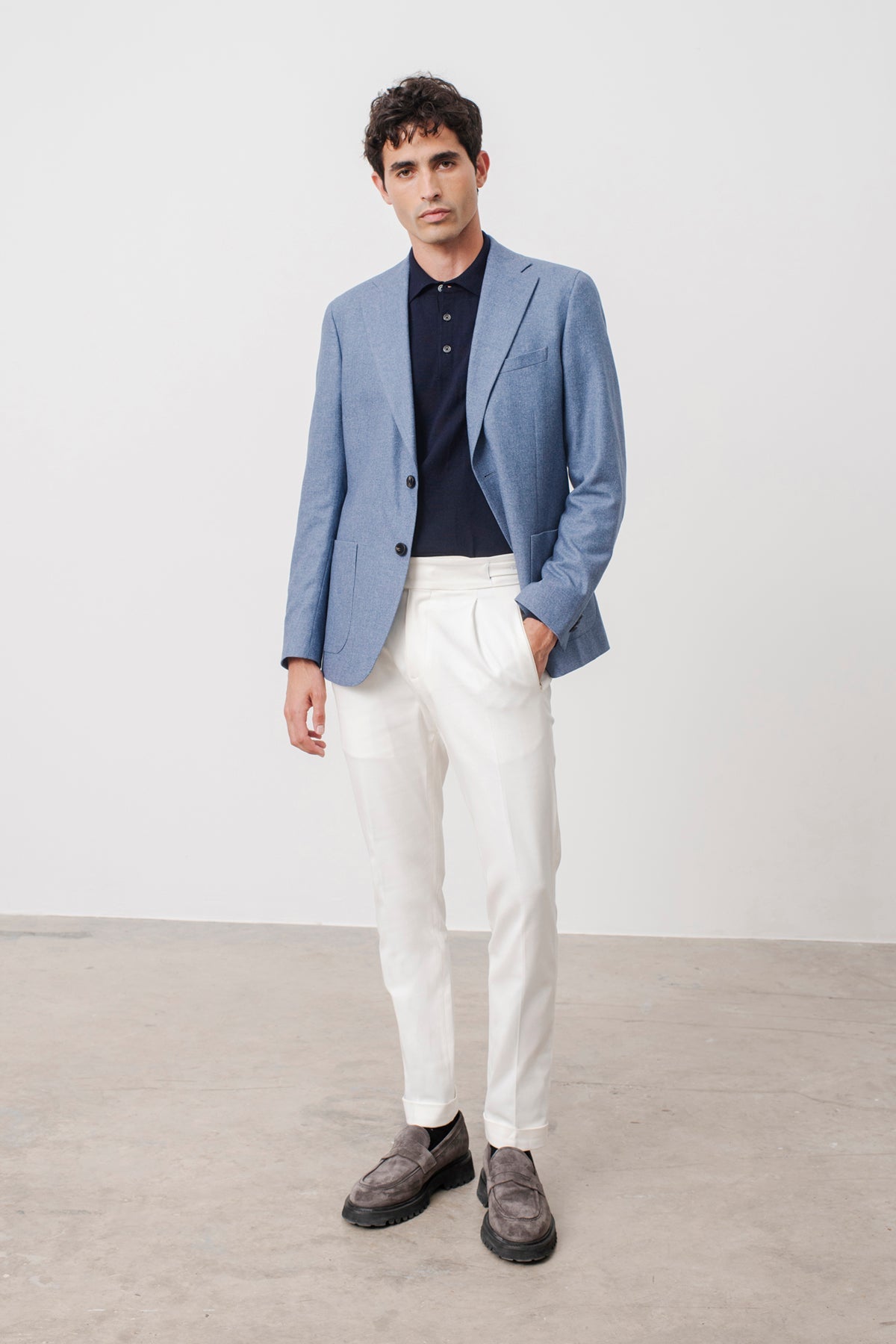 Jacket Blazer Hardy en laine vierge, coton et cachemire