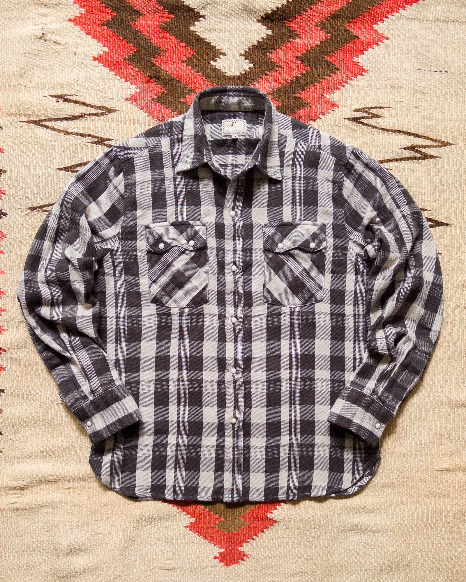 Washed Flannel Pearlsnap Shirt Night Pitch