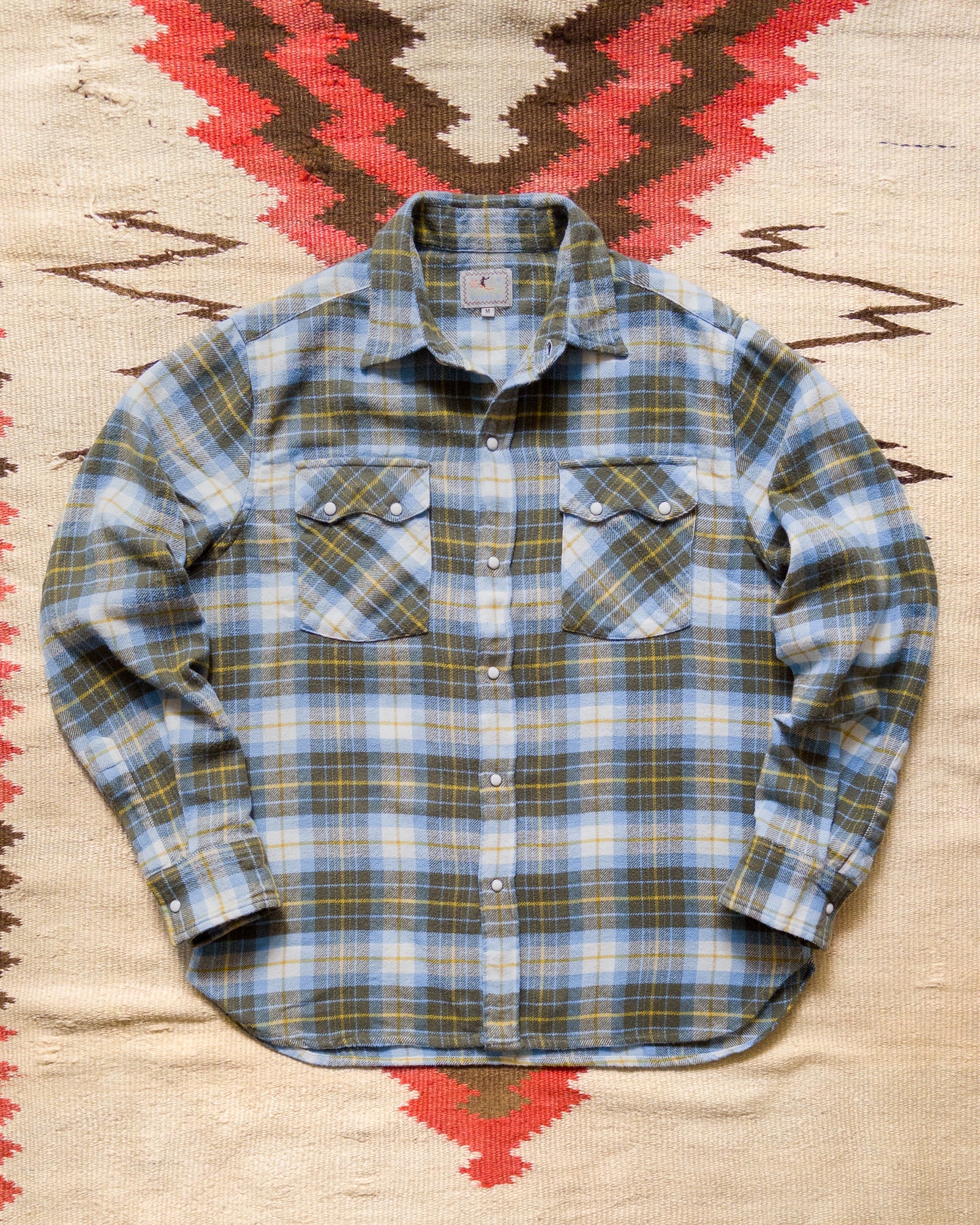 Washed Flannel Pearlsnap Shirt Gold Ravine