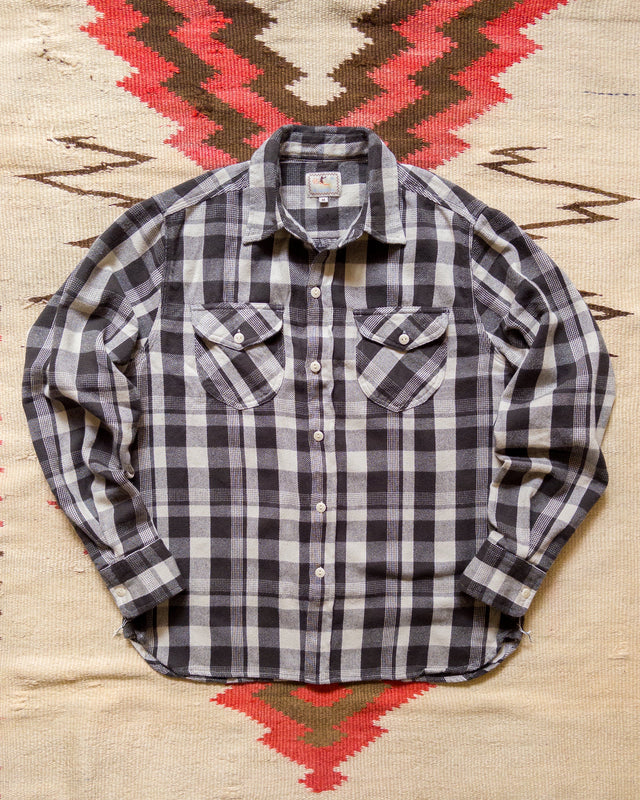 Washed Flannel Workshirt - Night Pitch