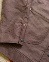 Japanese Wabash Stripe Moleskin Ranch Jacket - Espresso Brown