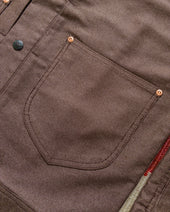 Japanese Wabash Stripe Moleskin Ranch Jacket - Espresso Brown