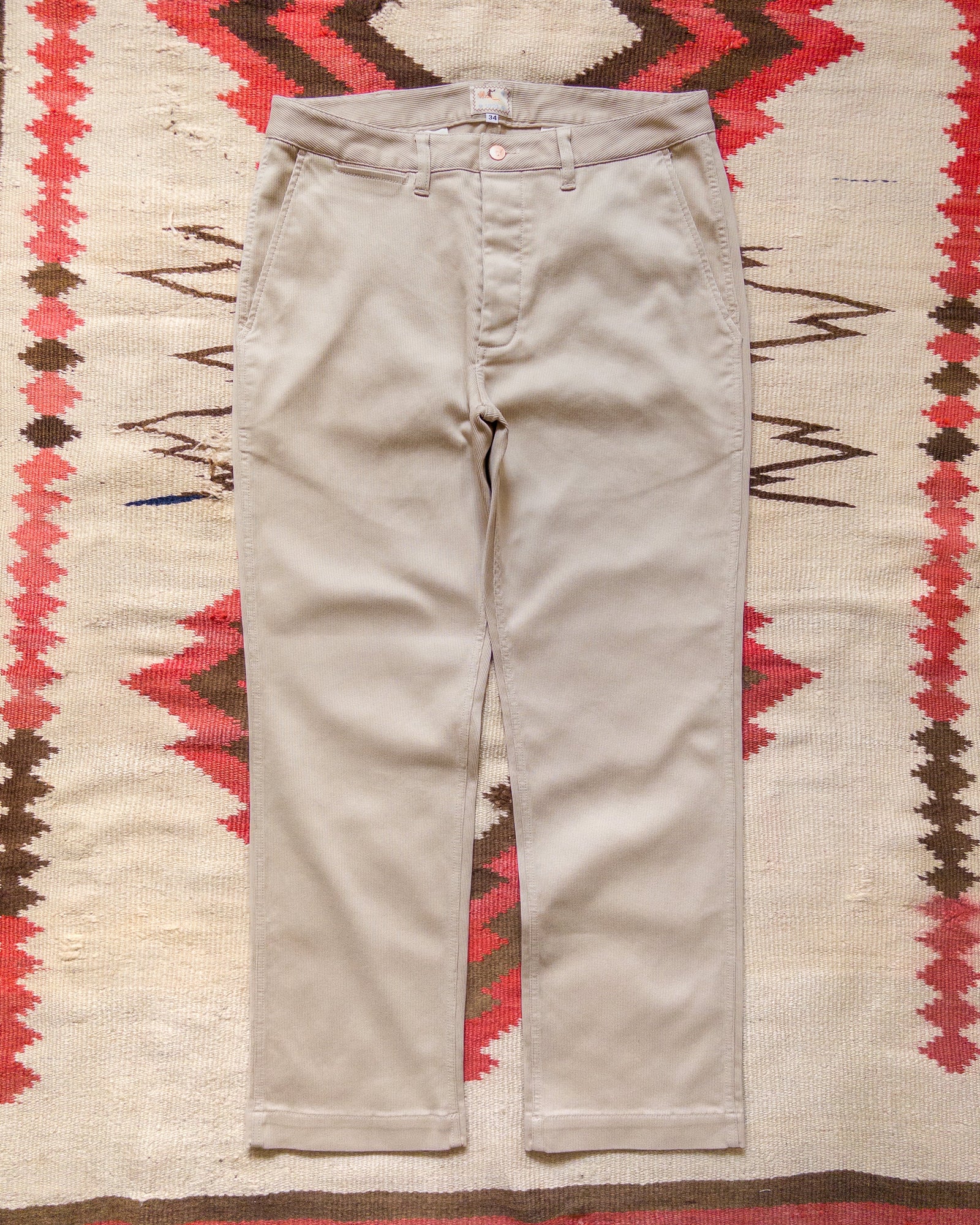 Bedford Cord Flat Front Chino Off White