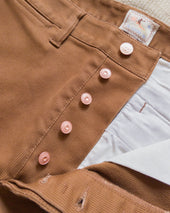 Bedford Cord Flat Front Chino - Bay Brown