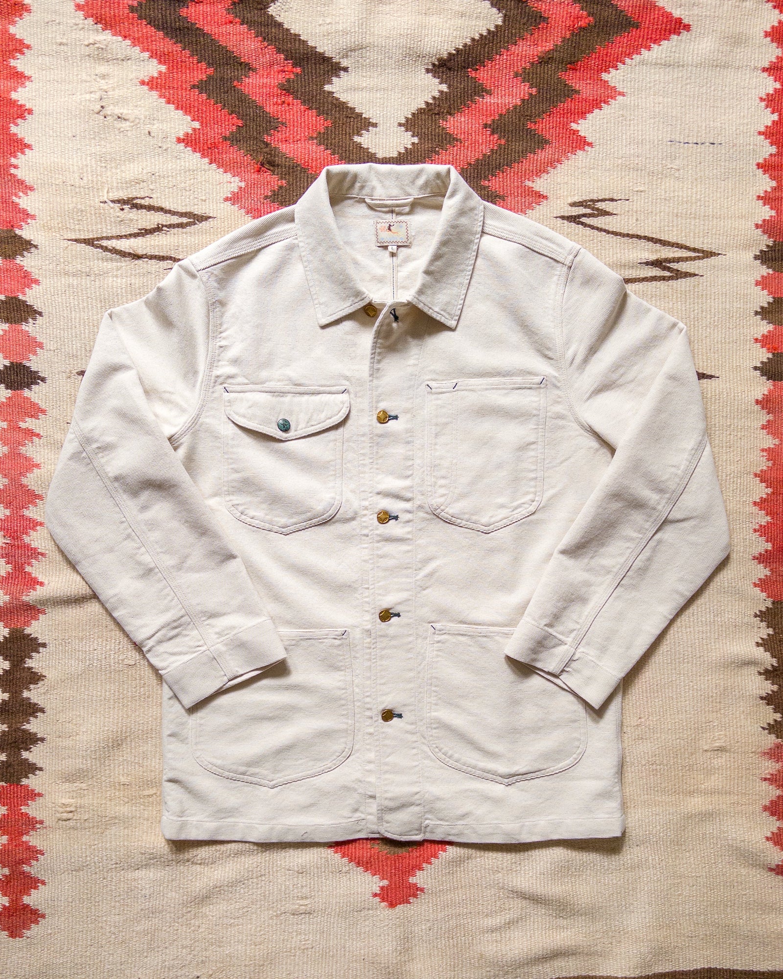 Heavyweight Pinpoint Canvas Barn Jacket Unbleached