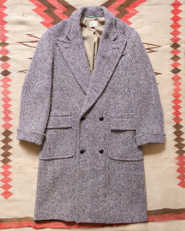 Polo Coat - Black/Cream Herringbone Tweed