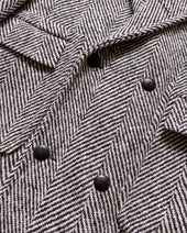 Polo Coat - Black/Cream Herringbone Tweed
