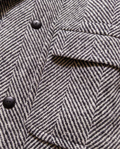 Polo Coat - Black/Cream Herringbone Tweed
