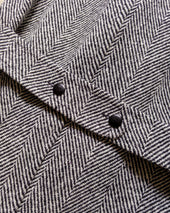 Polo Coat - Black/Cream Herringbone Tweed