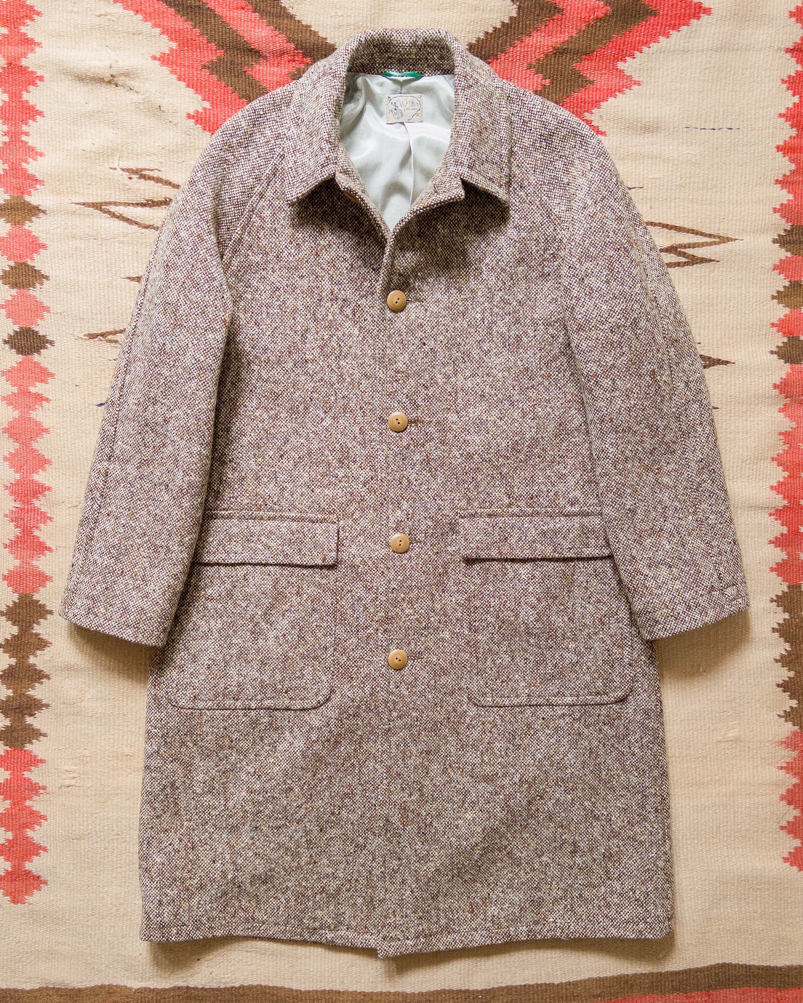Raglan Wool Overcoat Malted Barley Slub Donegal