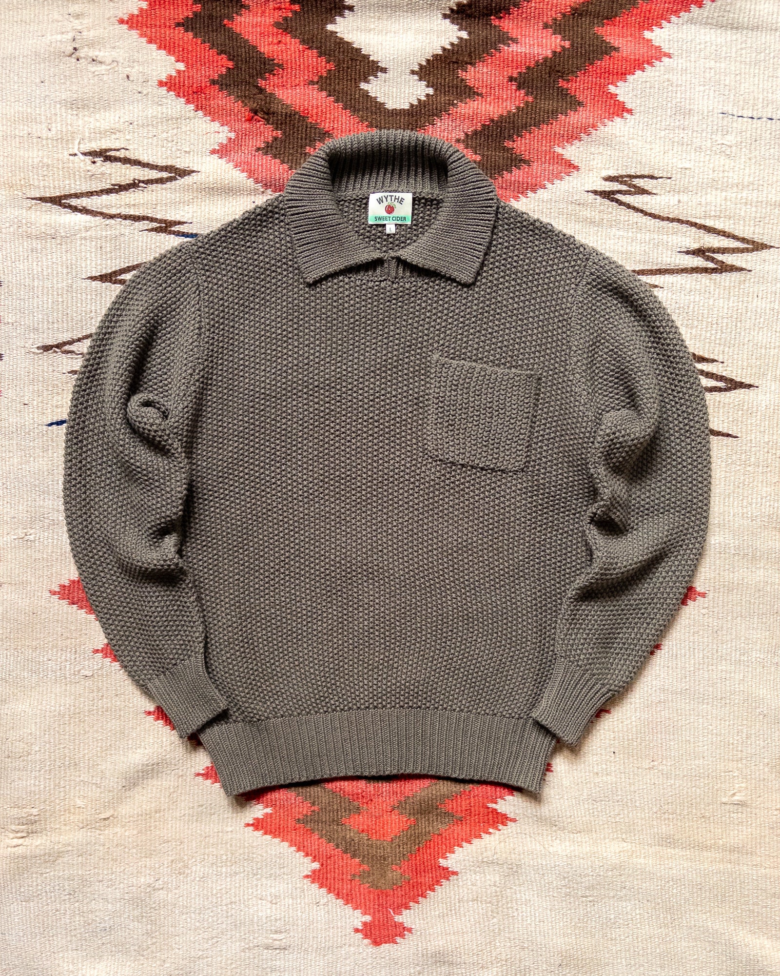 Stitch Collared Sweater Dusty Olive