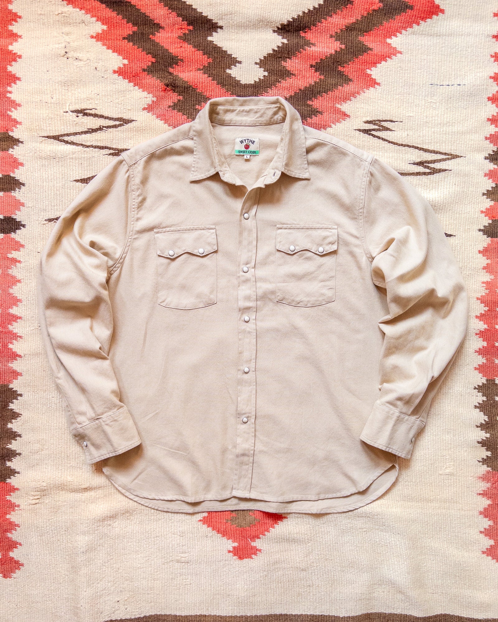Vintage Tickweave Pearlsnap Shirt Butterscotch