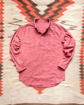 French Hickory Stripe Popover Button Down - Poppy Red