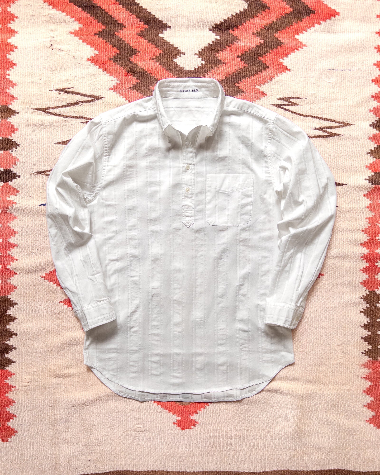 French Hickory Stripe Popover Button Down Unbleached