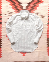 French Hickory Stripe Popover Button Down - Unbleached