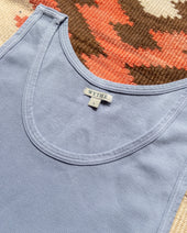 Tubular Cotton Ribbed Tank Top - Indigo