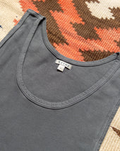 Tubular Cotton Ribbed Tank Top - Faded Black