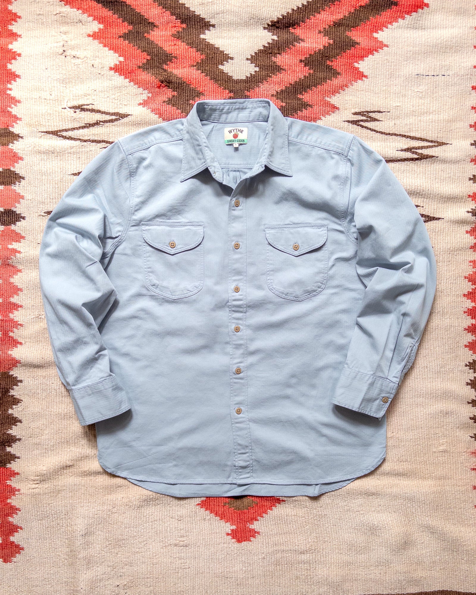 Cotton Herringbone Officer S Shirt Faded Bench