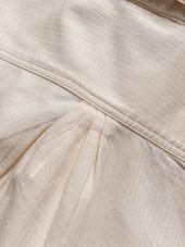 Cotton Herringbone Officer's Shirt - Buttermilk