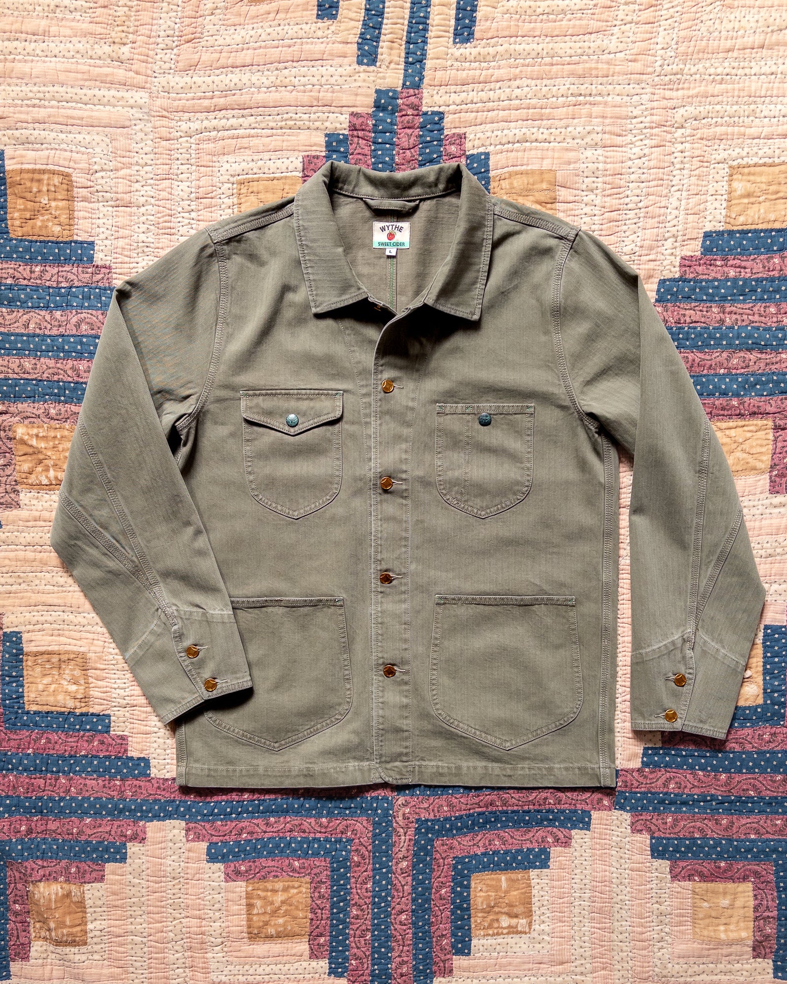 Japanese Cotton Herringbone Barn Jacket Faded