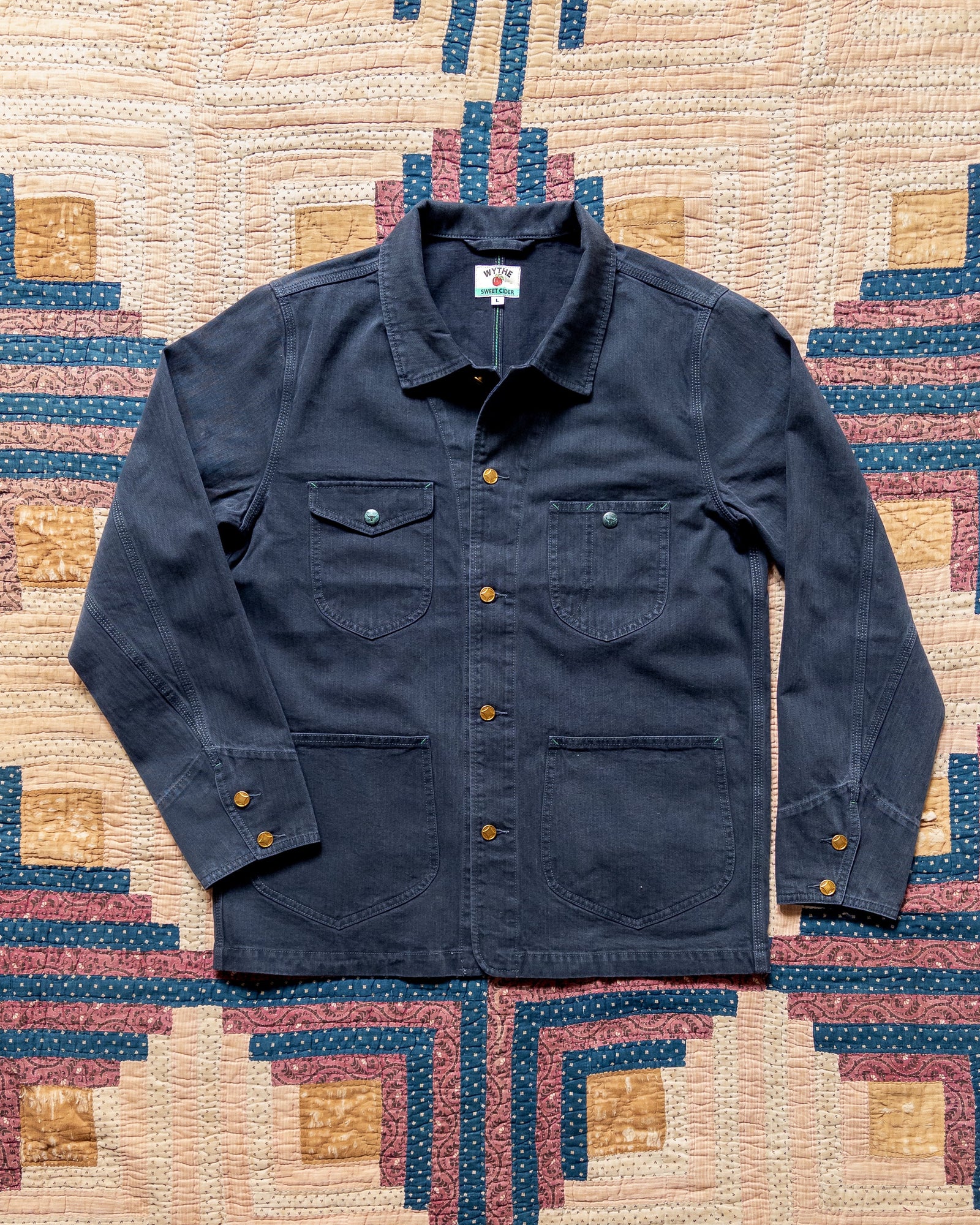 Japanese Cotton Herringbone Barn Jacket Faded