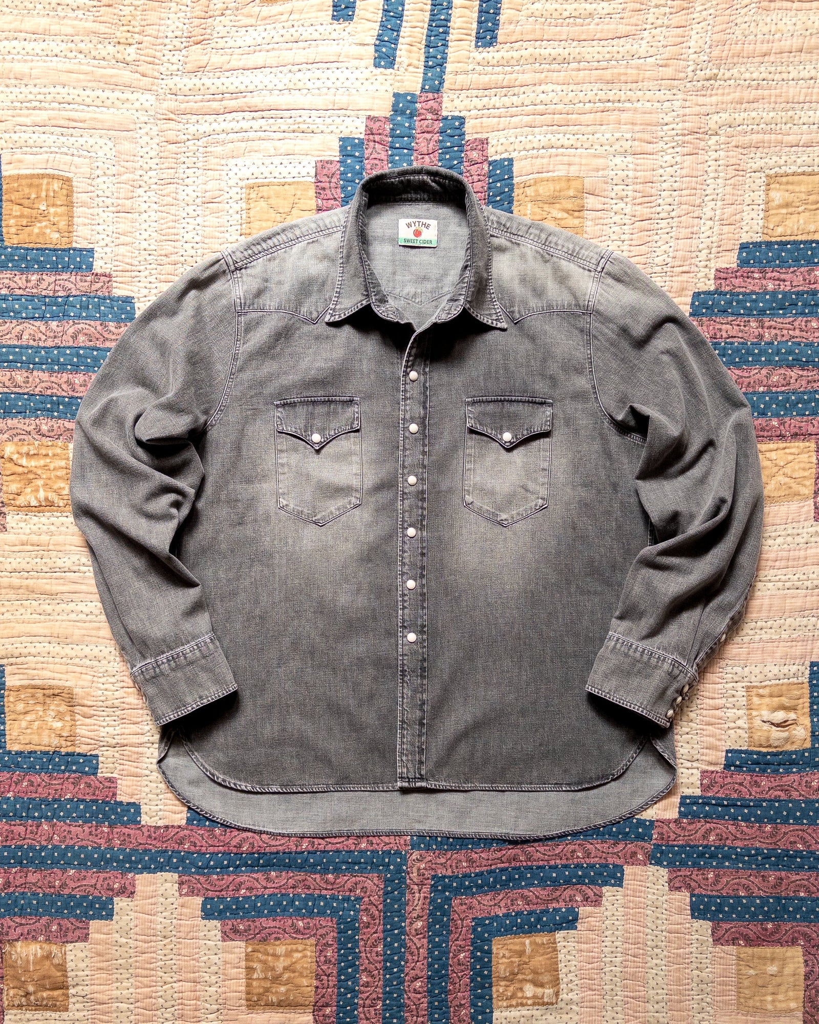 Pearlsnap Shirt Washed Black