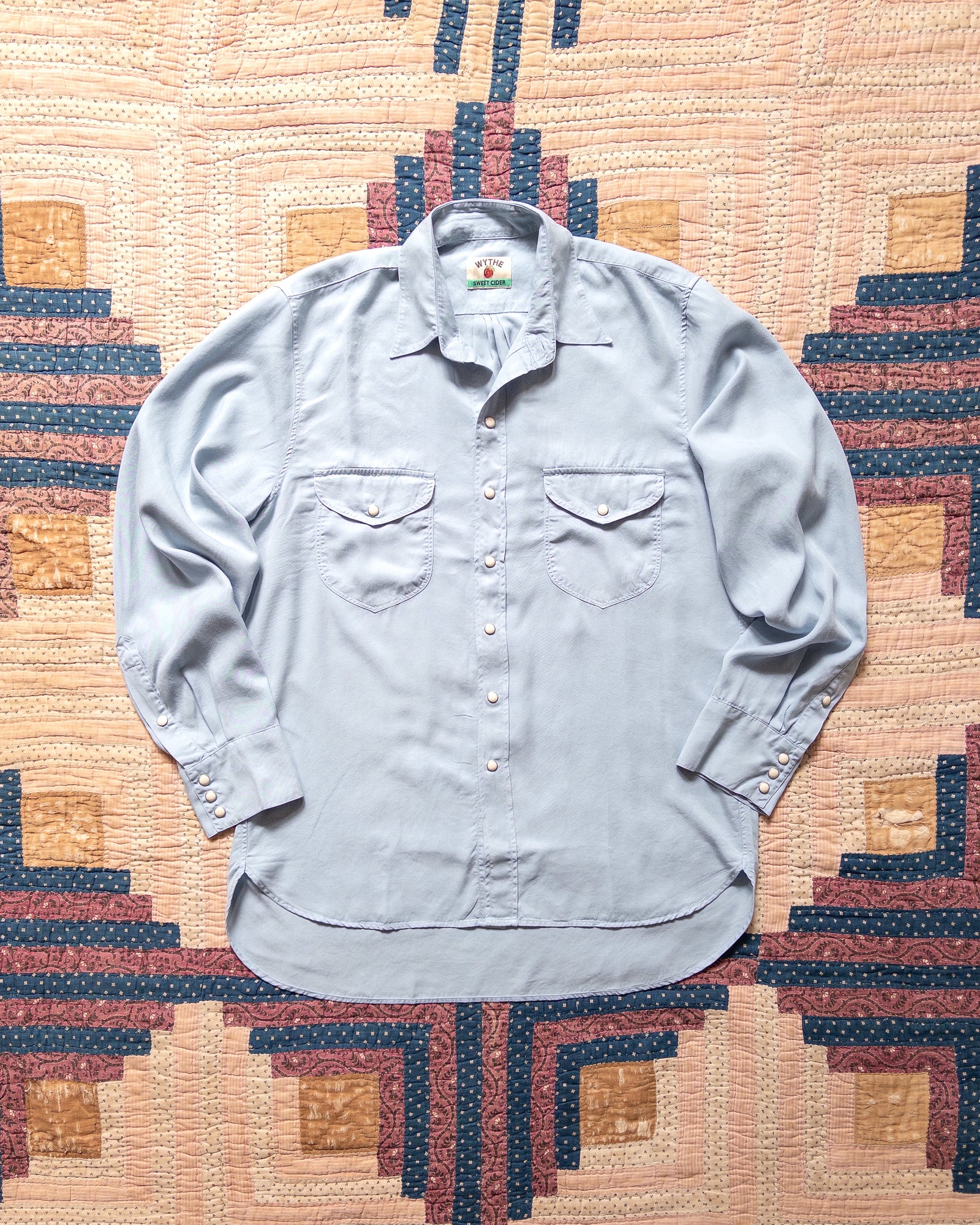 Tencel Gabardine Pearlsnap Shirt Faded Bench