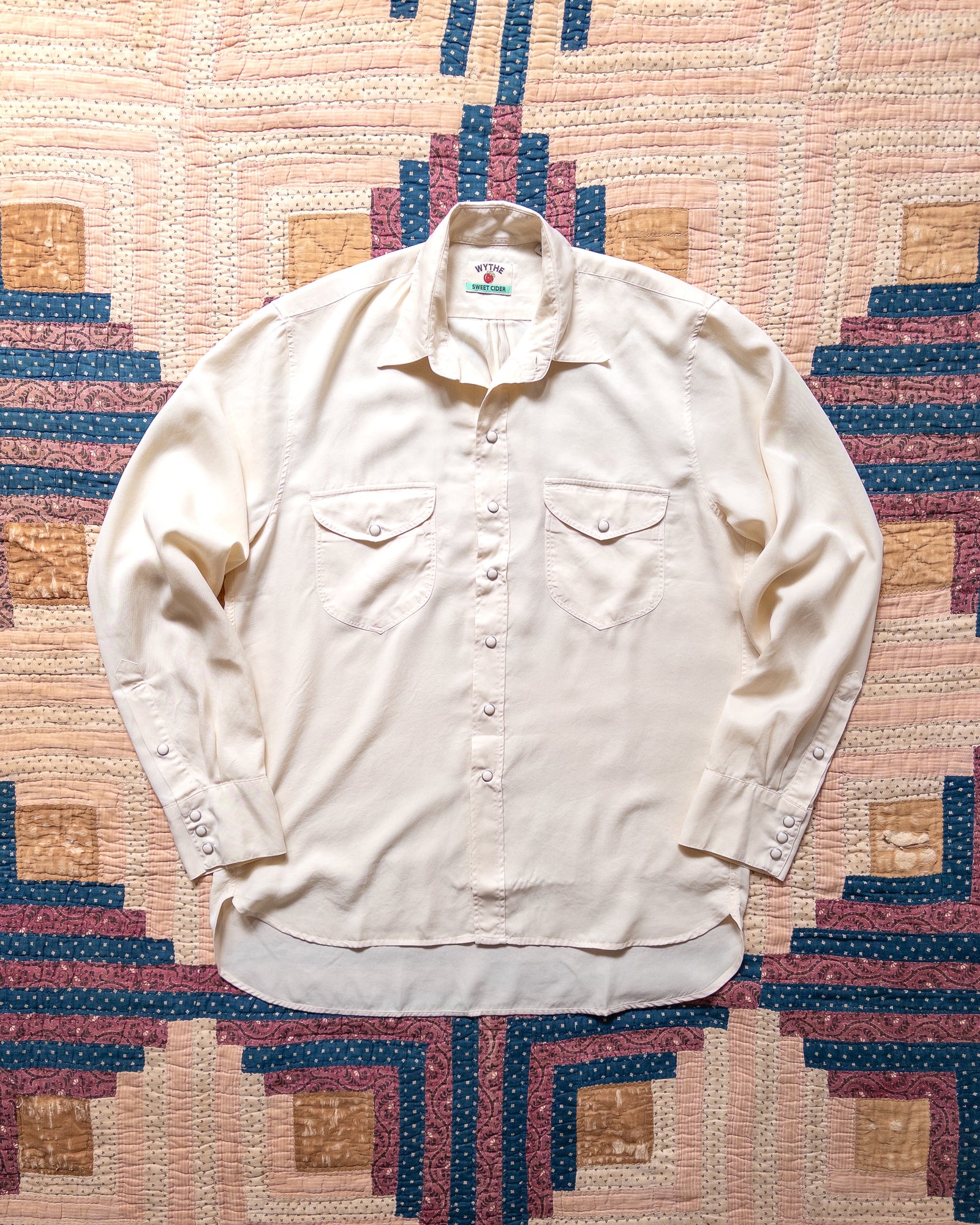 Tencel Gabardine Pearlsnap Shirt Buttermilk