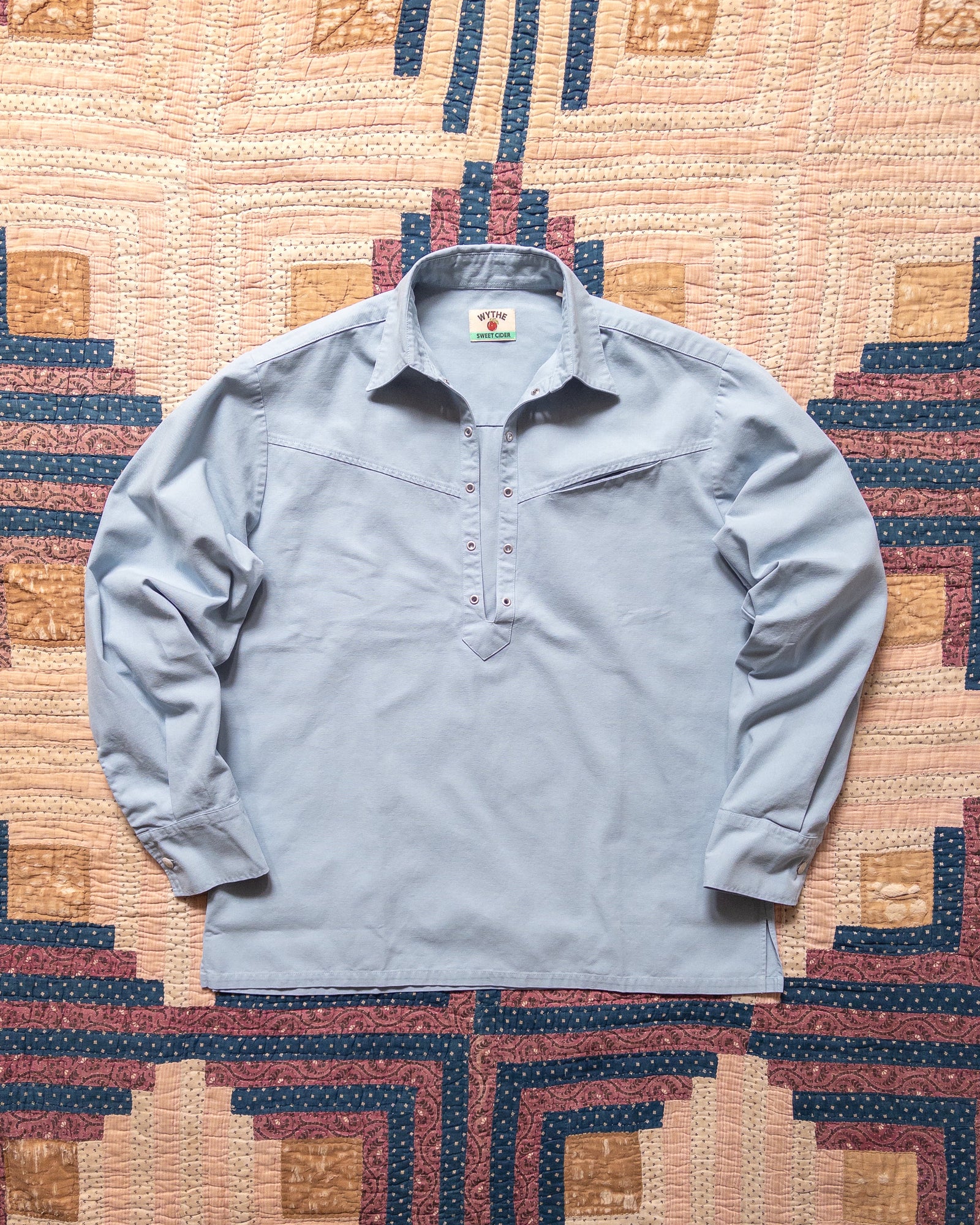 Cotton Canvas Pullover Shirt Faded Bench