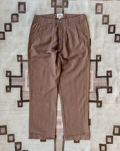 Pleated Cotton Linen Twill Chino - Churro Brown
