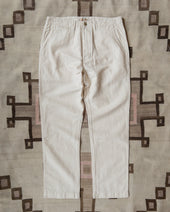 Flat Front Cotton Linen Twill Chino - Unbleached
