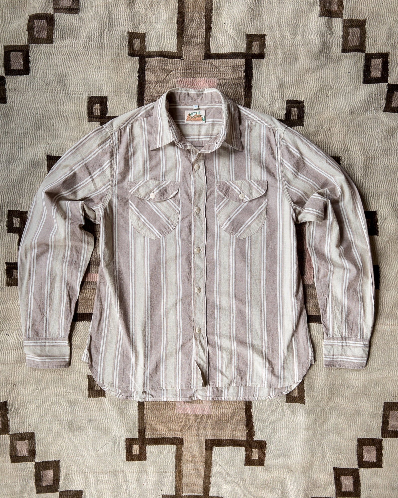 Washed Madras Workshirt Earthtone Stripe
