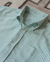 Oxford Cloth Button Down Evergreen Stripe