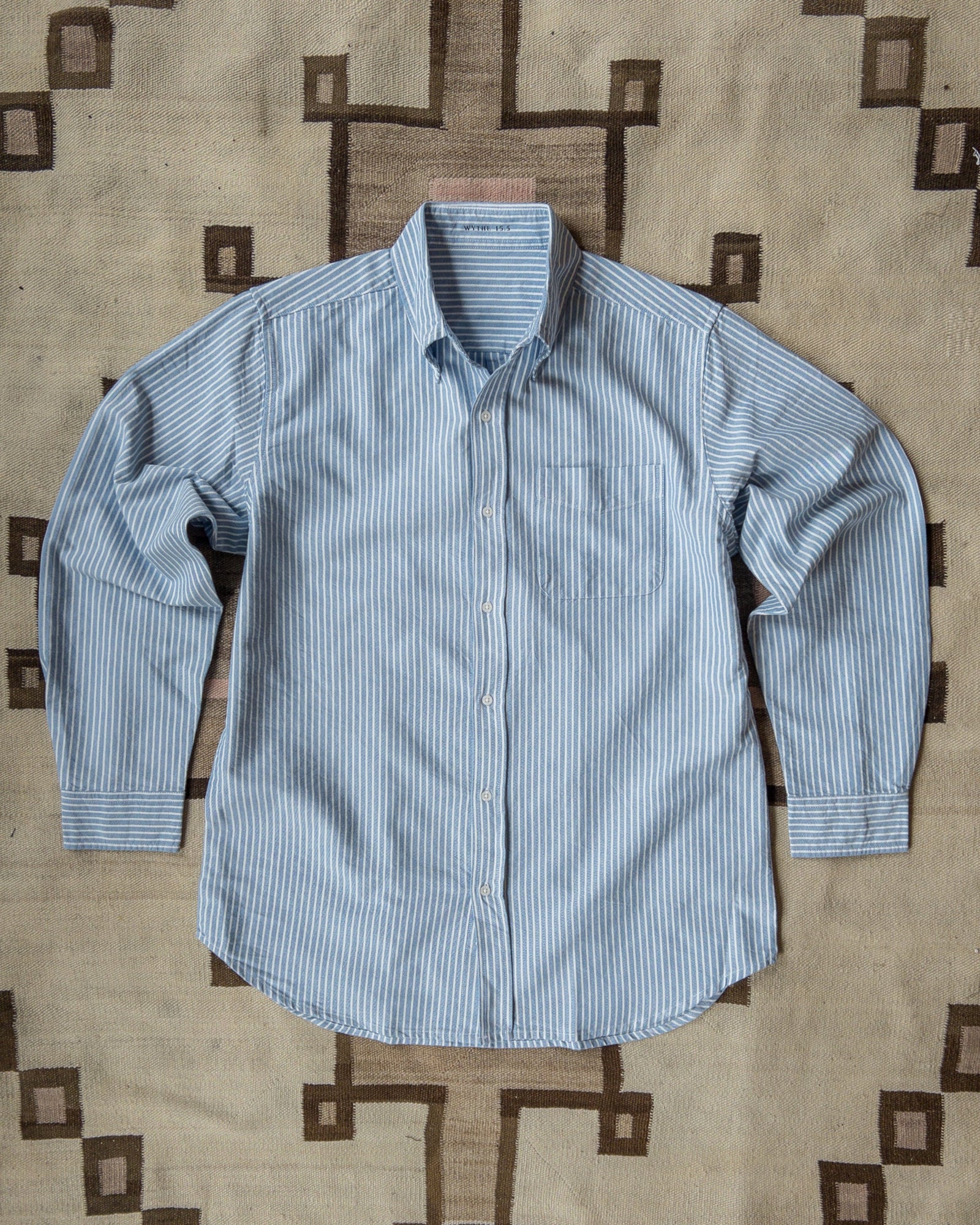 Oxford Cloth Button Down And White Stripe