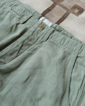 Flat Front Cotton Linen Twill Chino Faded