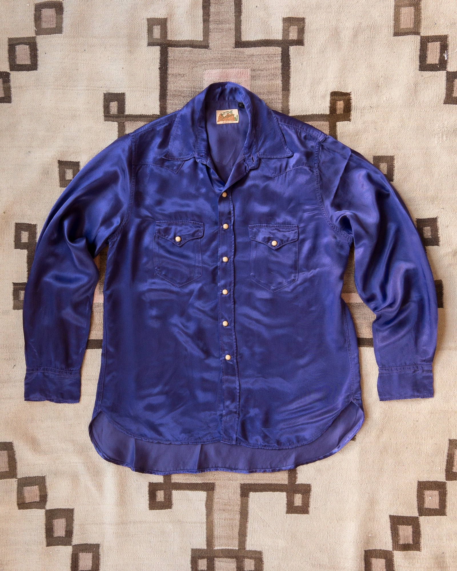Satin Rodeo Shirt Royal Purple