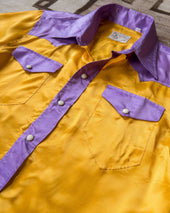 Colorblocked Satin Rodeo Shirt Sunset Sherbet