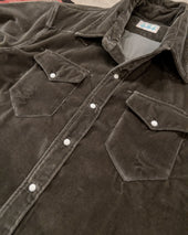 Velvet Pearlsnap Shirt - Smoke