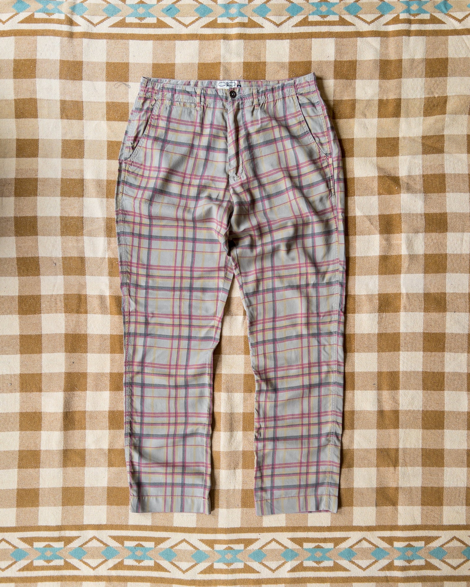 Printed Corral Plaid Tencel Chinos