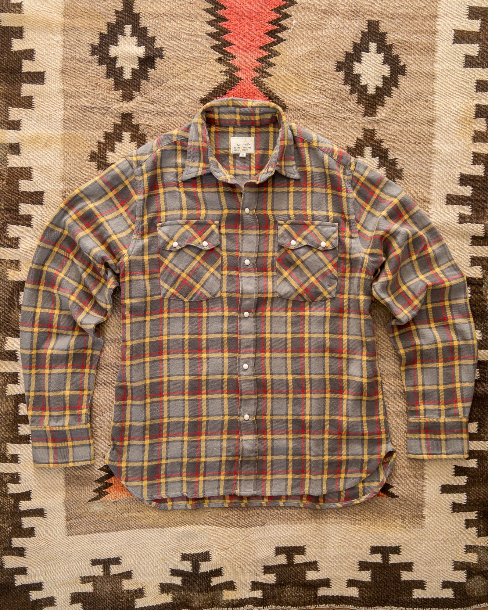 Washed Flannel Pearlsnap Shirt Dusk Plaid