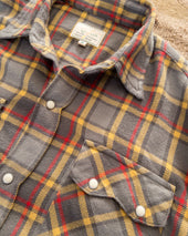 Washed Flannel Pearlsnap Shirt - Dusk Plaid
