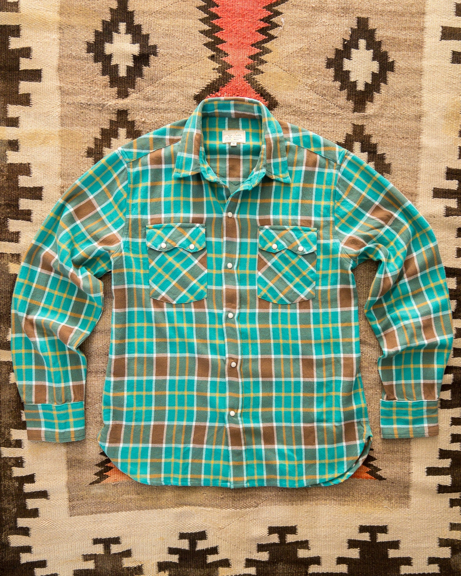 Washed Flannel Pearlsnap Shirt Riverbend